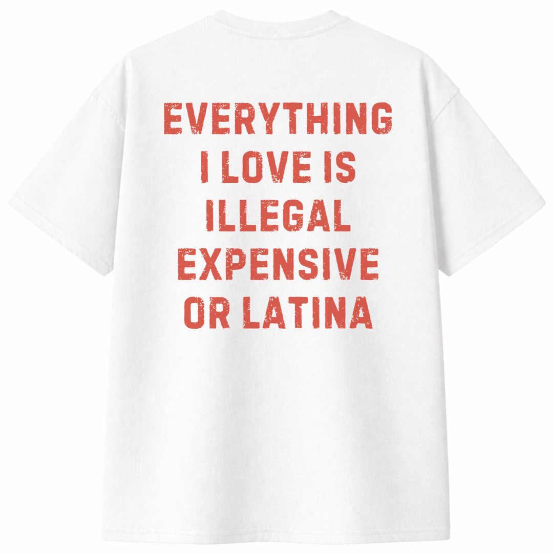 Everything I Love Is Illegal Expensive or Latina T- Shirt