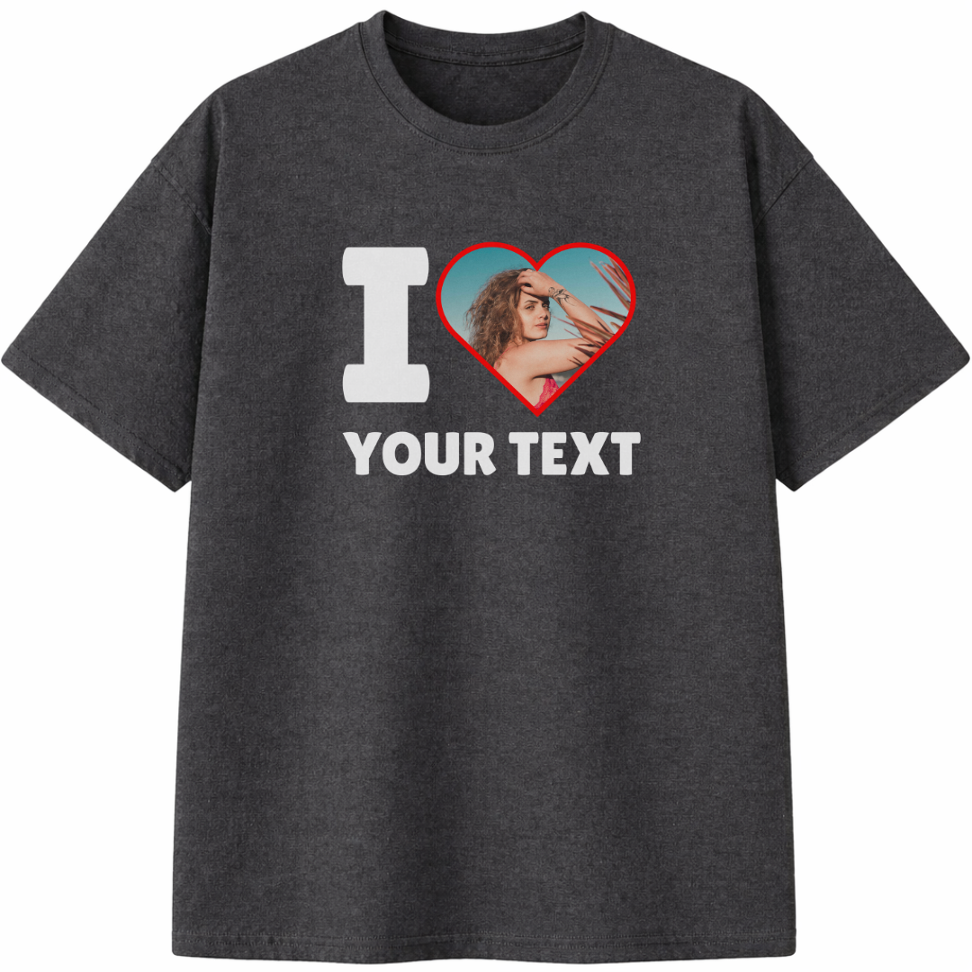 I Love Custom Photo Unisex T-Shirt