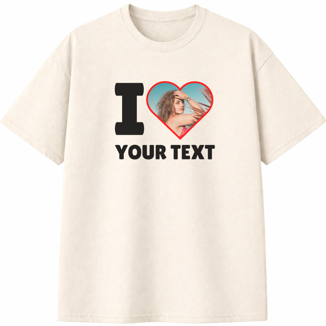 I Love Custom Photo Unisex T-Shirt
