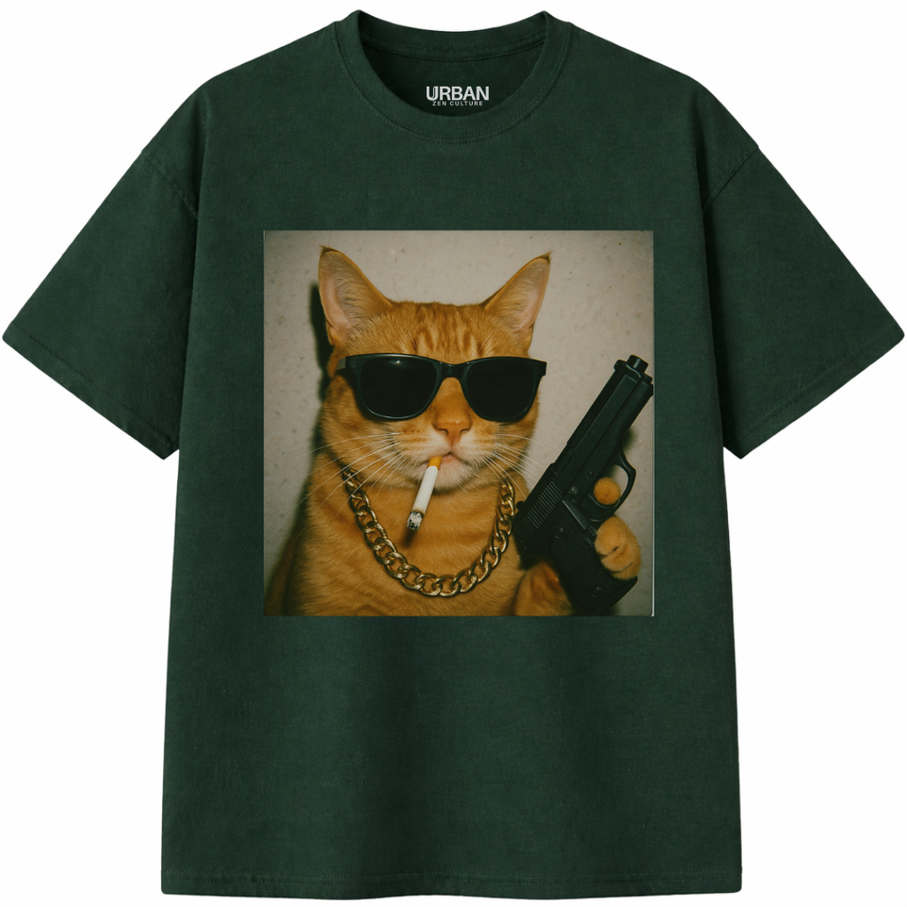 Funny Gangster Cat T-Shirt