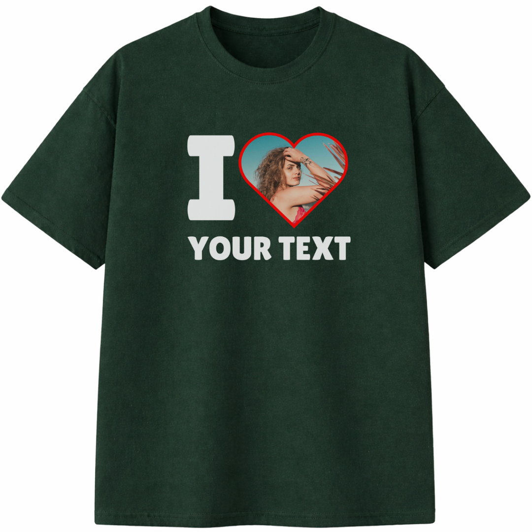 I Love Custom Photo Unisex T-Shirt