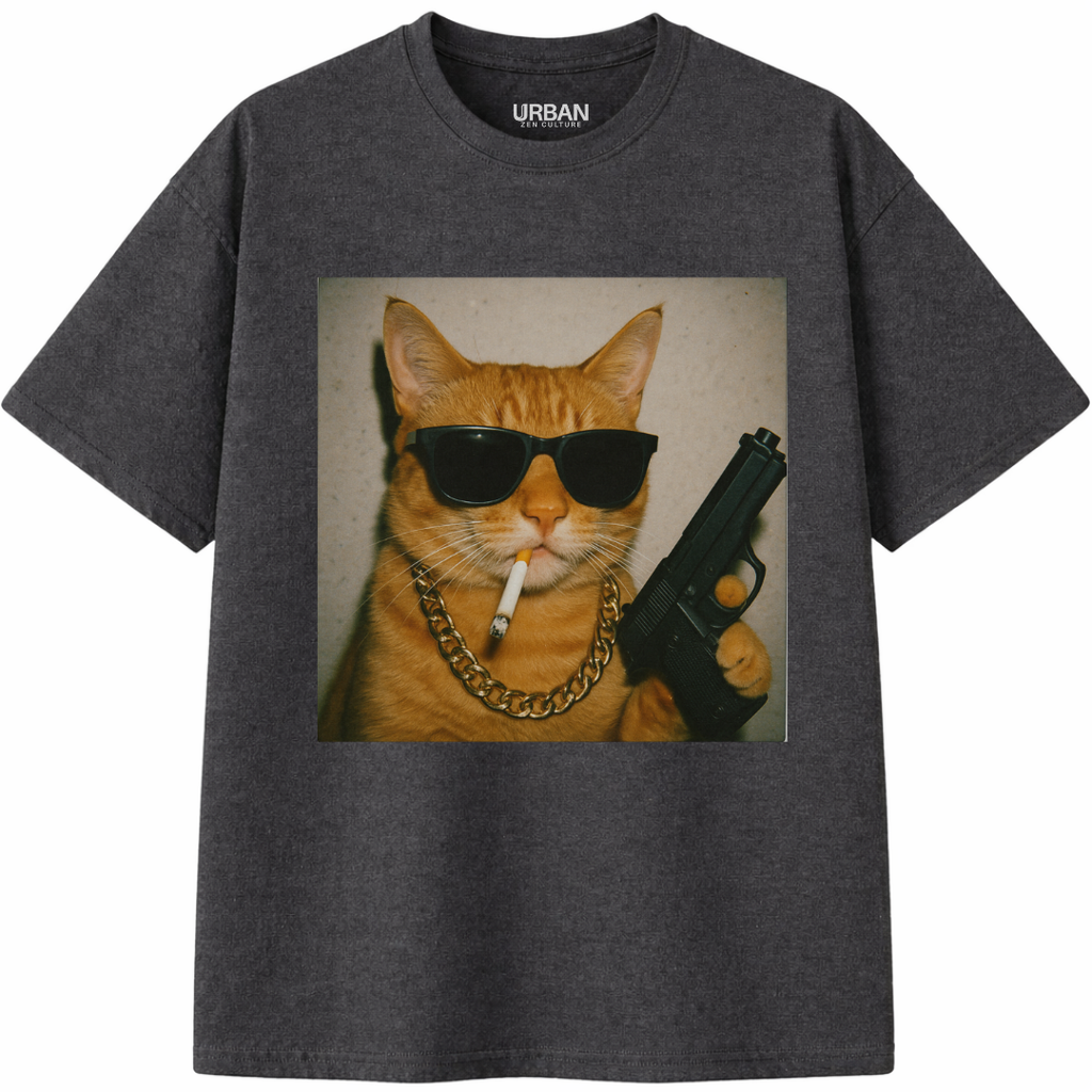 Funny Gangster Cat T-Shirt