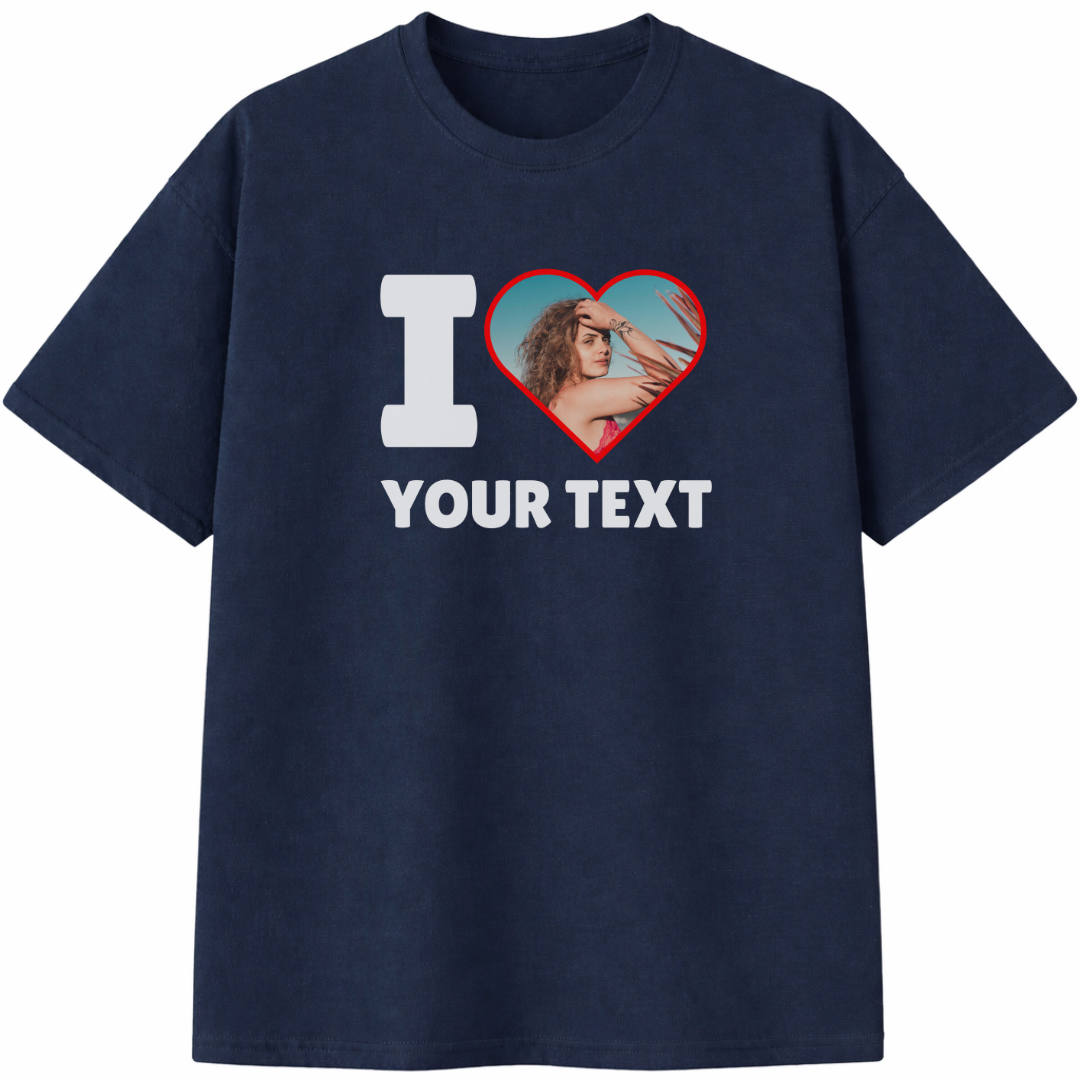 I Love Custom Photo Unisex T-Shirt