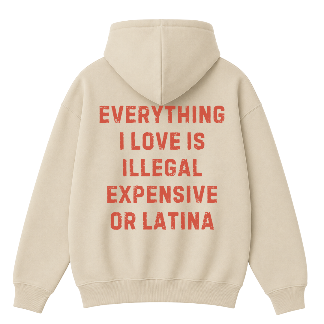 Everything I Love Is Illegal Expensive or Latina Hoodie