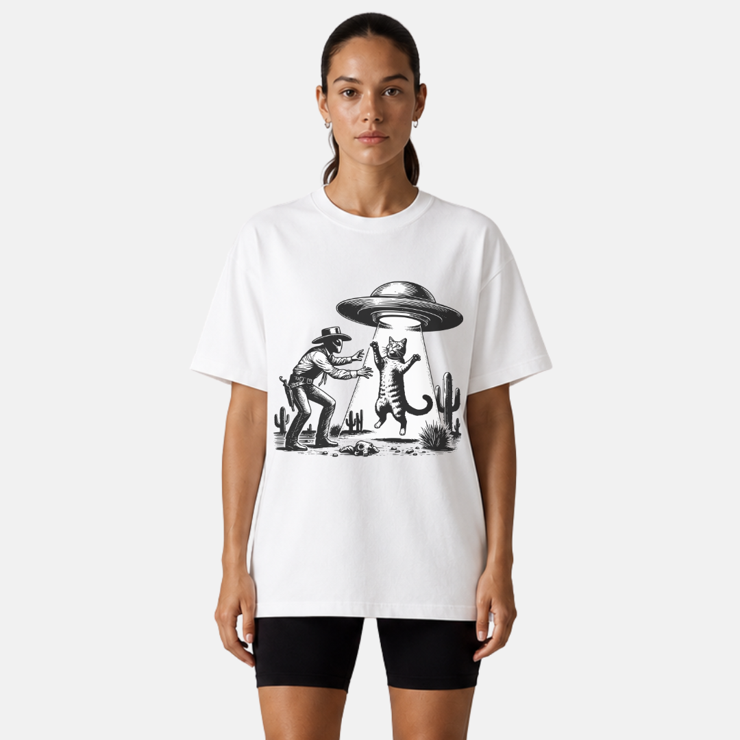 UFO Cowboy Cat T-Shirt