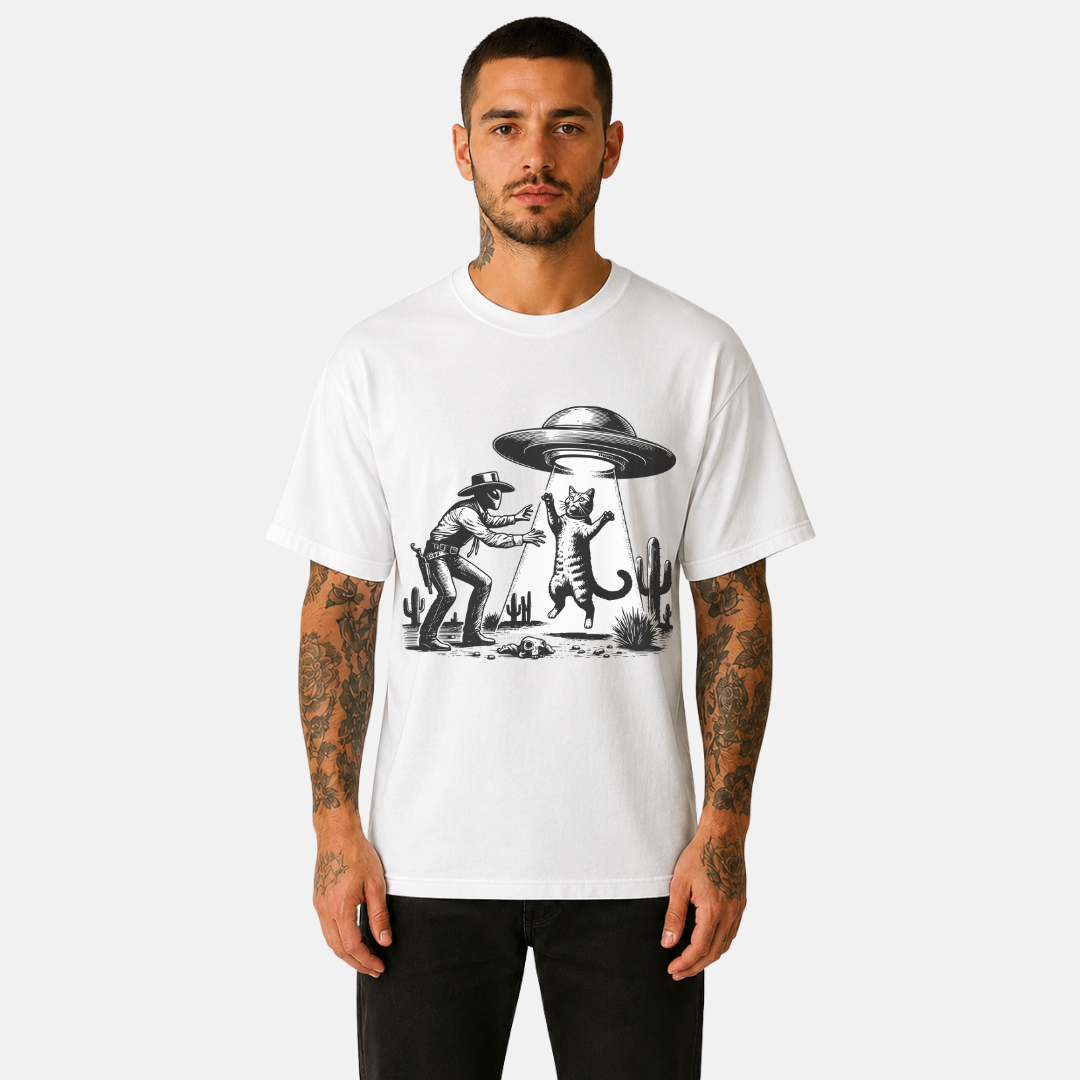 UFO Cowboy Cat T-Shirt