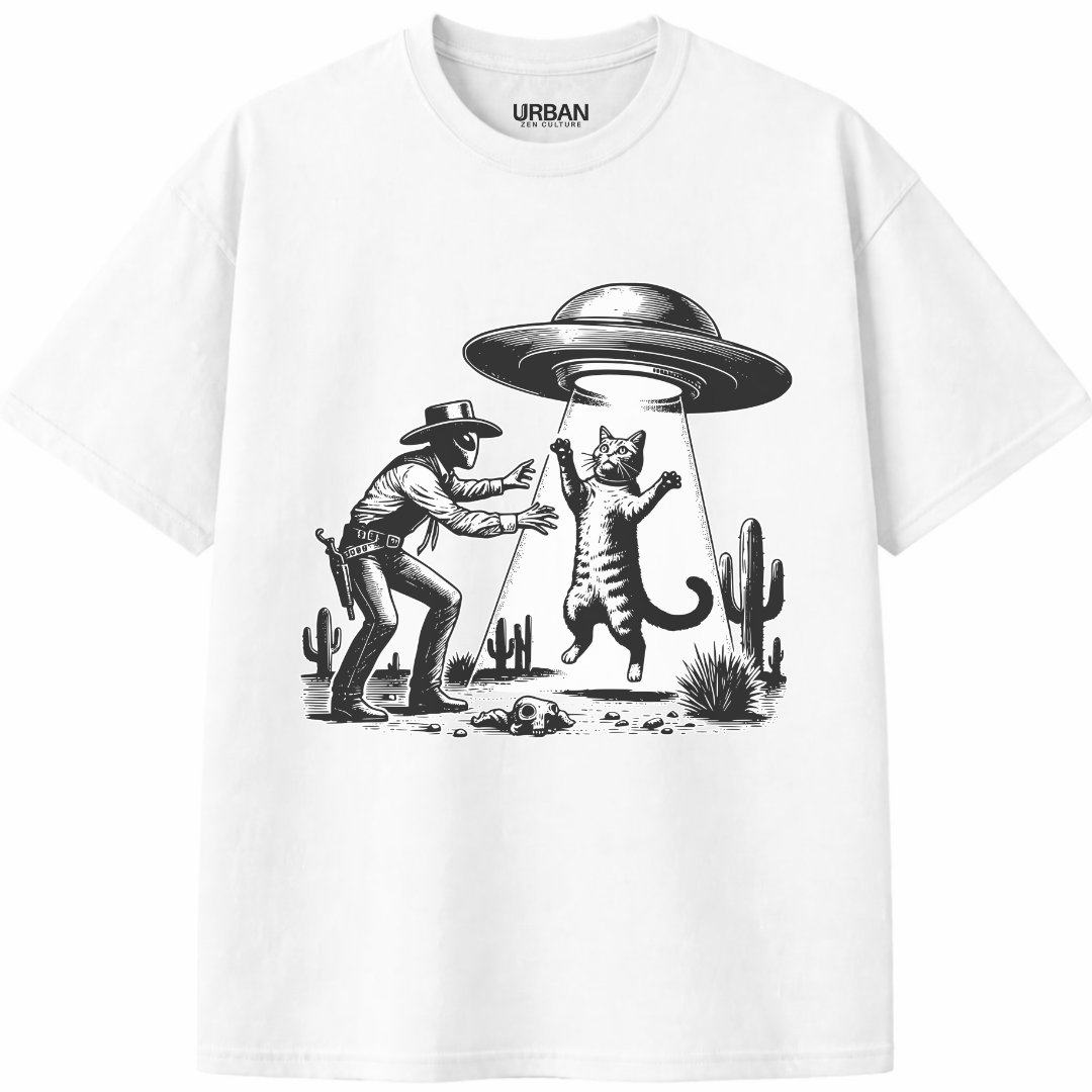 UFO Cowboy Cat T-Shirt