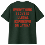Everything I Love Is Illegal Expensive or Latina T- Shirt