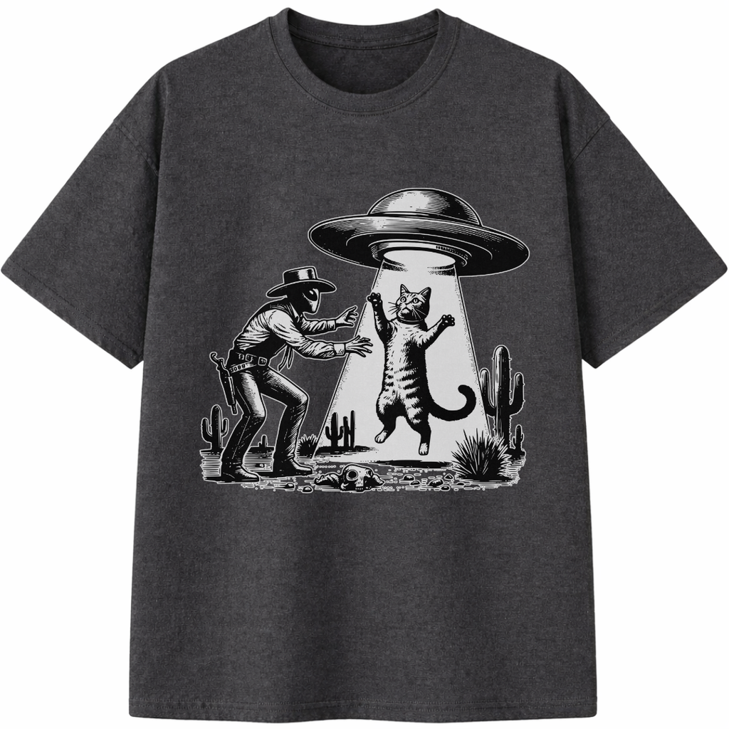 UFO Cowboy Cat T-Shirt