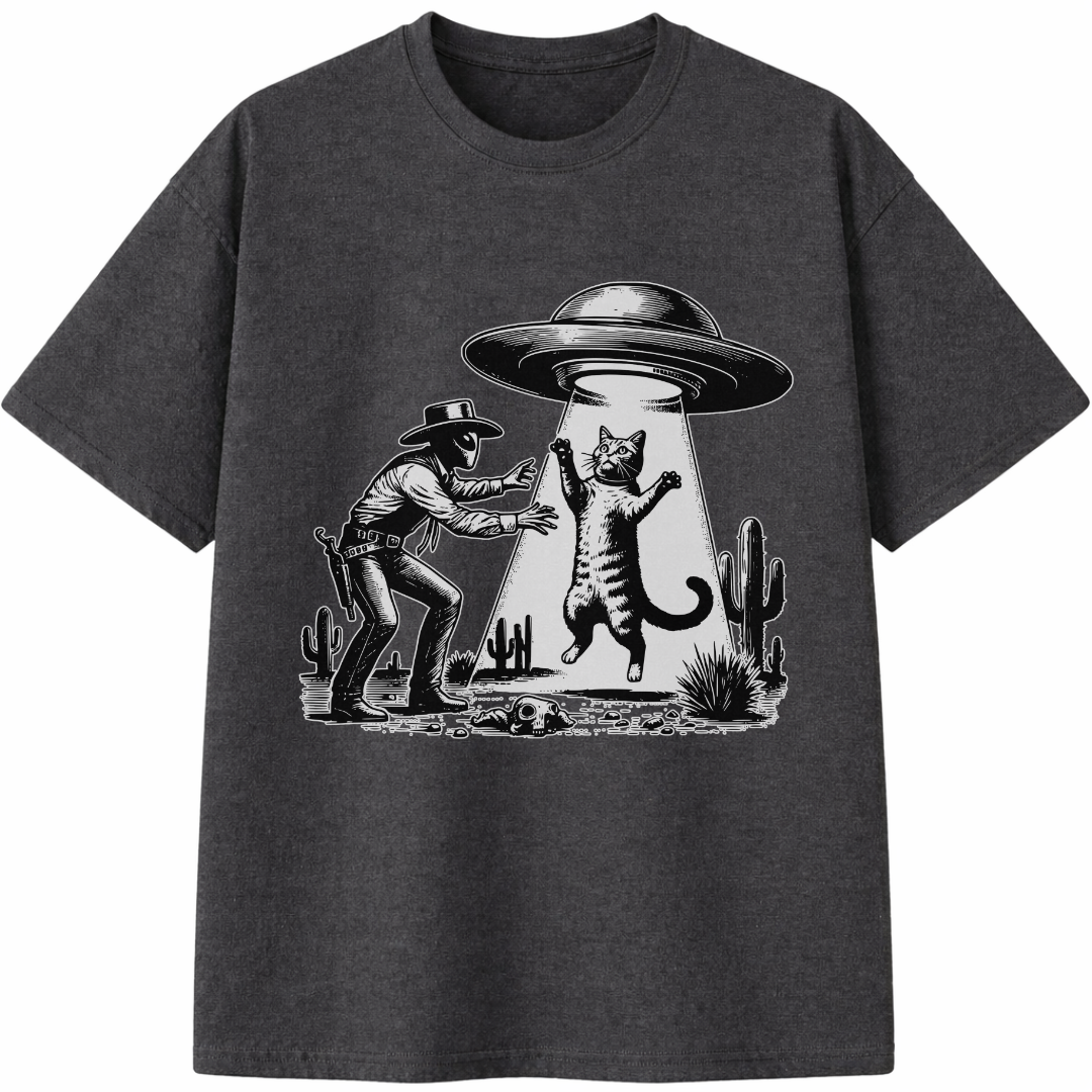 UFO Cowboy Cat T-Shirt