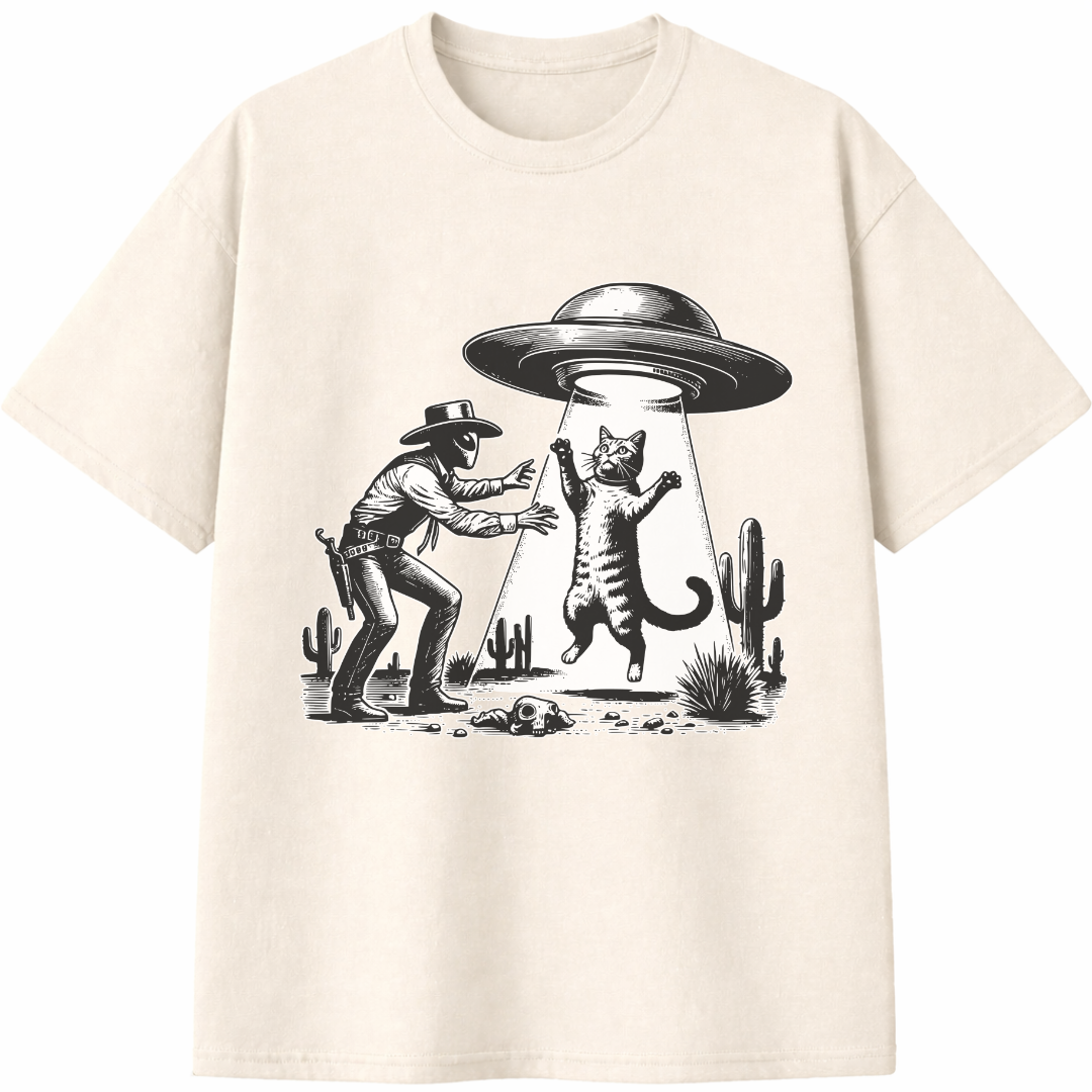 UFO Cowboy Cat T-Shirt