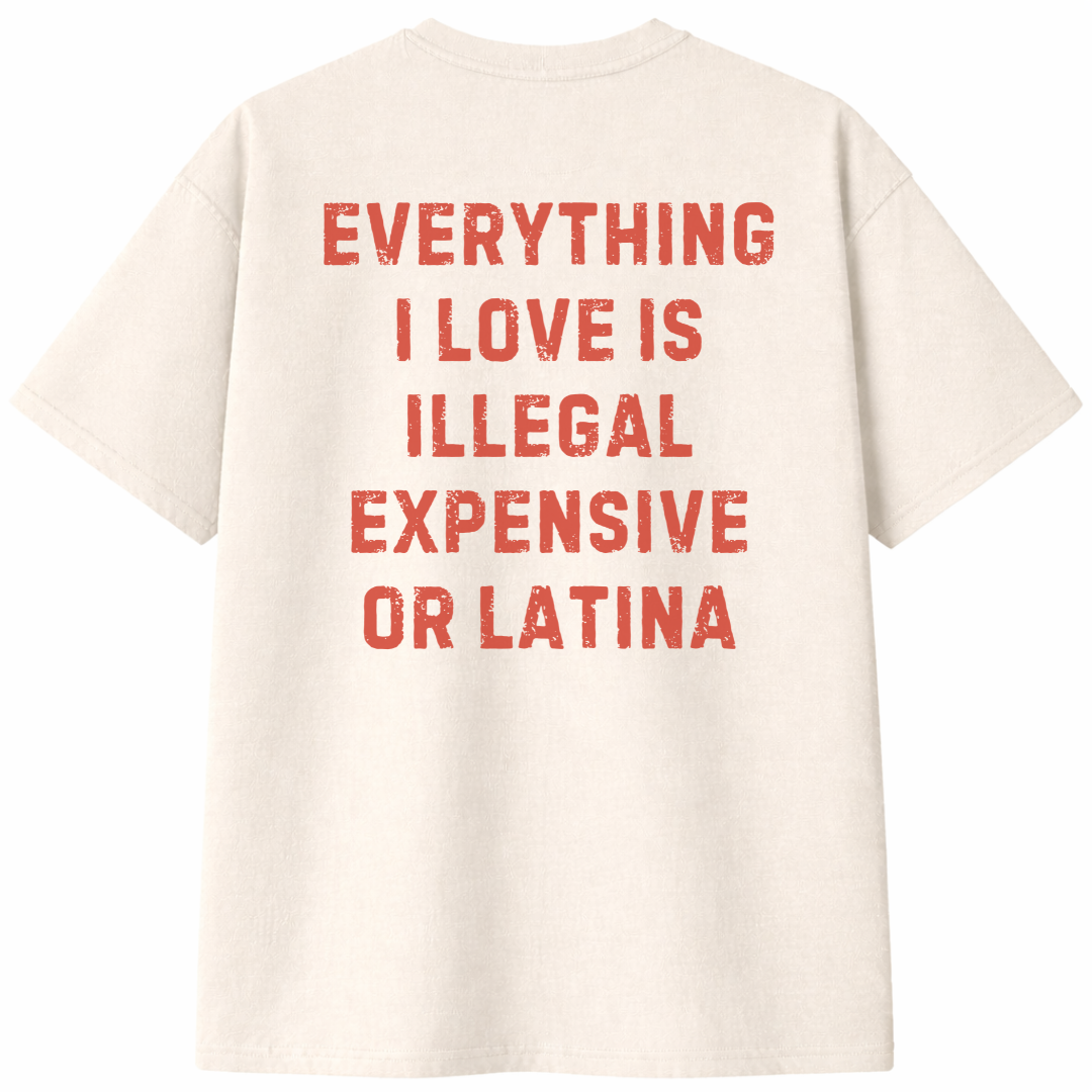 Everything I Love Is Illegal Expensive or Latina T- Shirt
