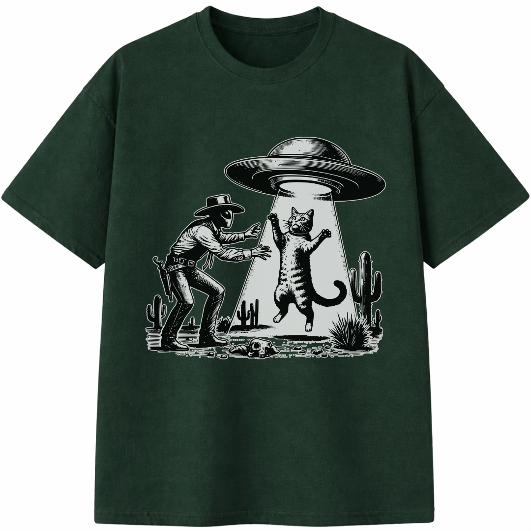 UFO Cowboy Cat T-Shirt
