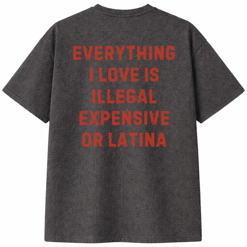 Everything I Love Is Illegal Expensive or Latina T- Shirt