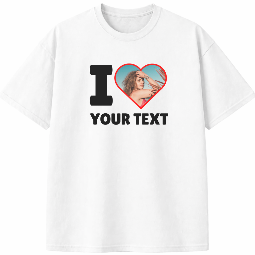 I Love Custom Photo Unisex T-Shirt