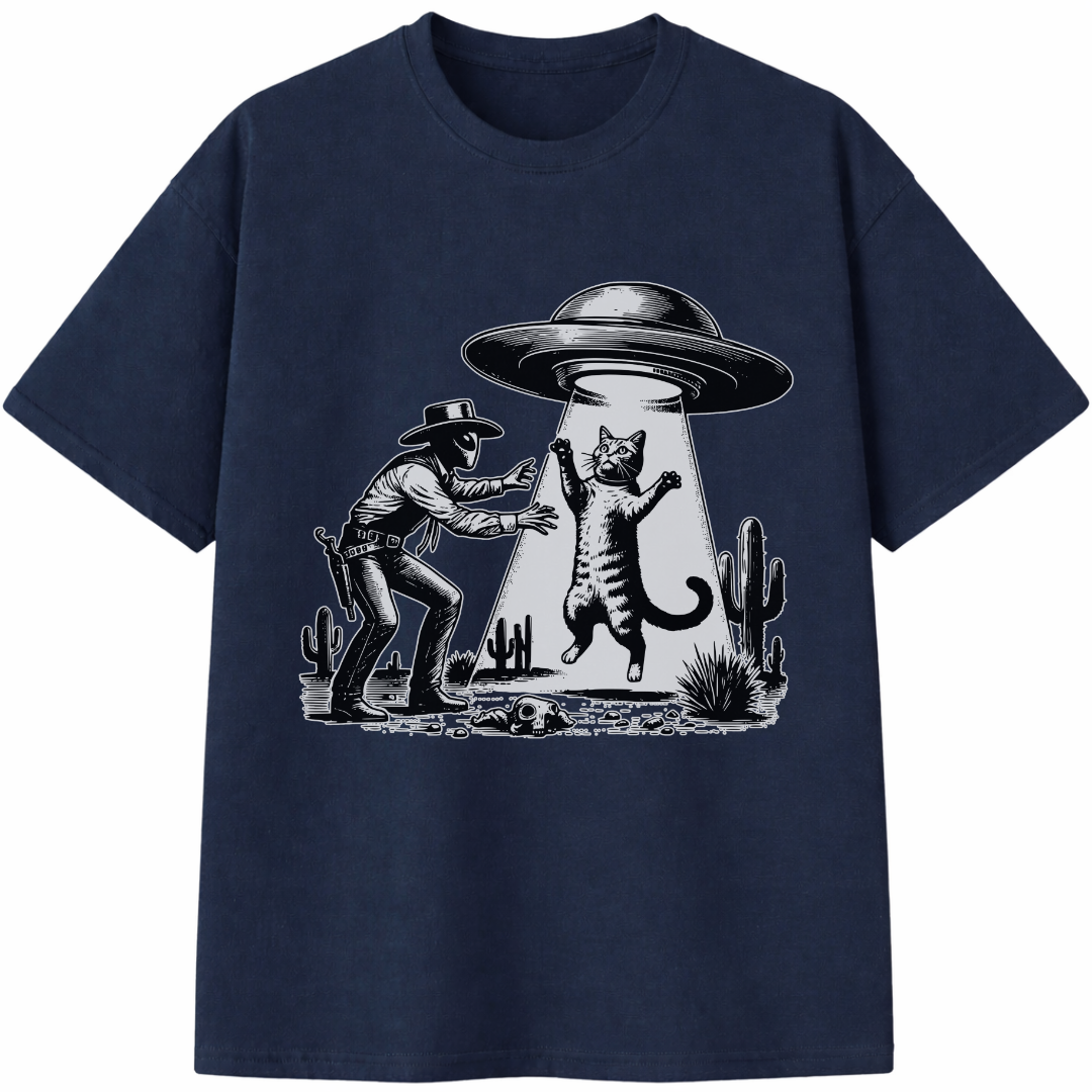 UFO Cowboy Cat T-Shirt