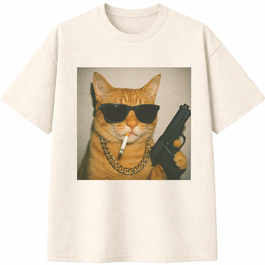 Funny Gangster Cat T-Shirt