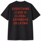 Everything I Love Is Illegal Expensive or Latina T- Shirt