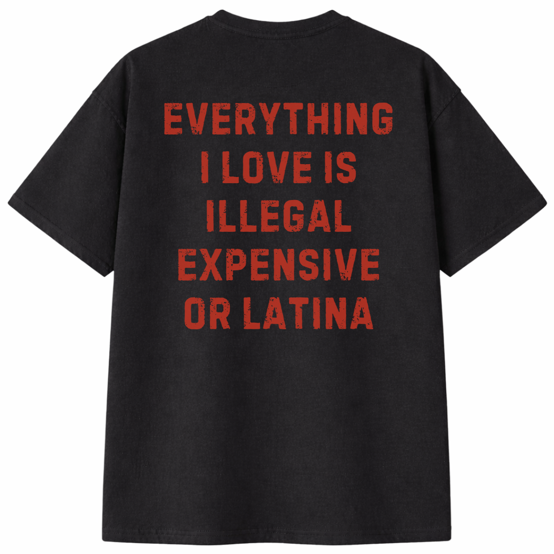 Everything I Love Is Illegal Expensive or Latina T- Shirt