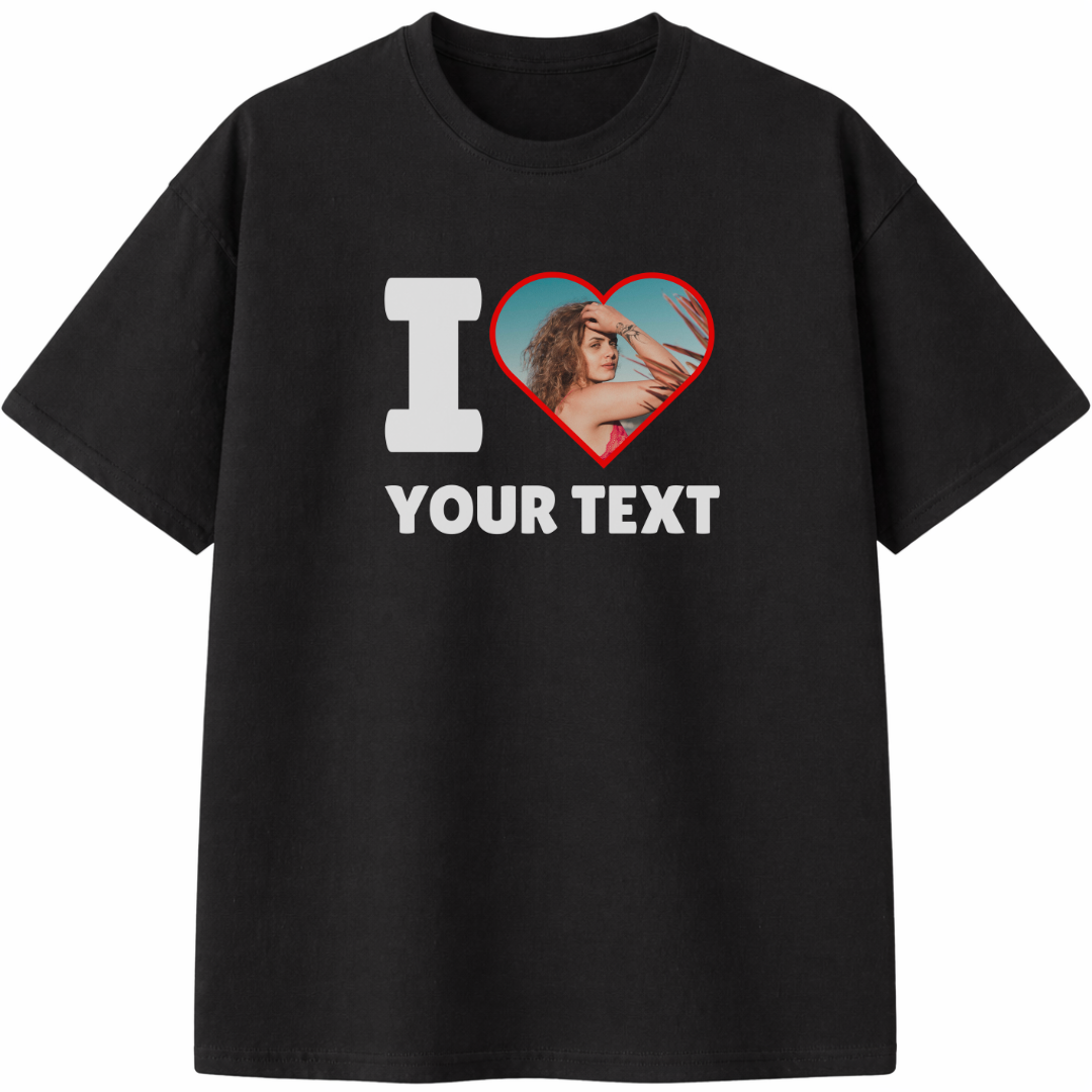 I Love Custom Photo Unisex T-Shirt