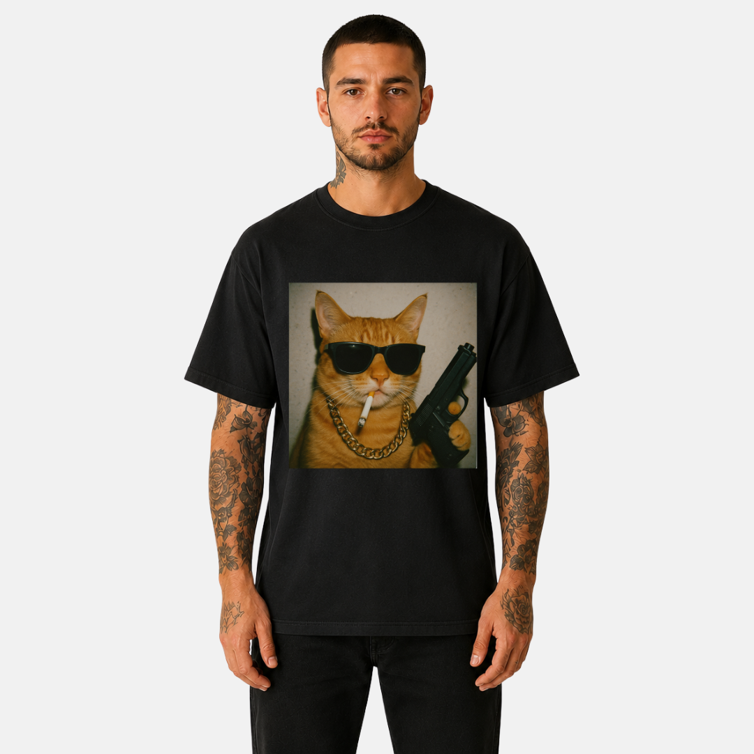 Funny Gangster Cat T-Shirt
